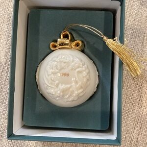 Vintage Lenox 1996 Christmas Globe Bow Annual Tree Ornament